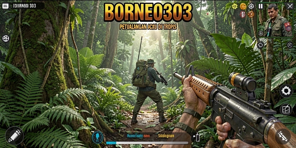Gameplay mendebarkan di hutan tropis Borneo.