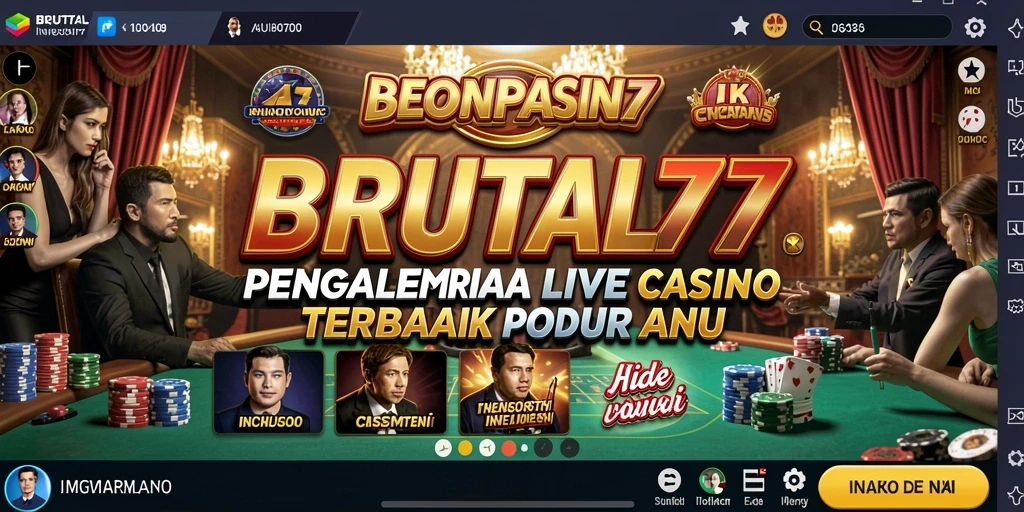 Tampilan gameplay Live Casino di BRUTAL77 yang mendebarkan.