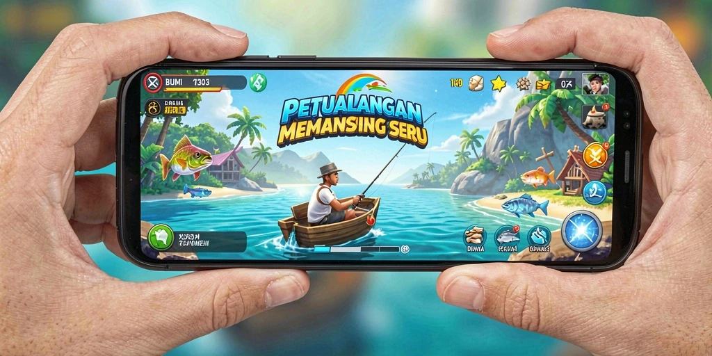 Gameplay memancing yang seru dan grafik menakjubkan di BUMI303.