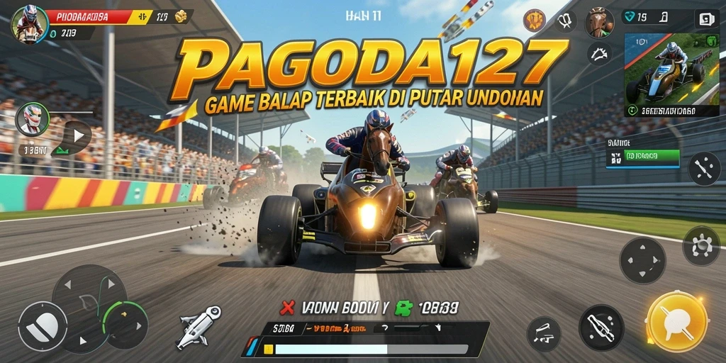 Screenshot utama <strong>PAGODA127</strong> menampilkan aksi balap yang seru dan dinamis.