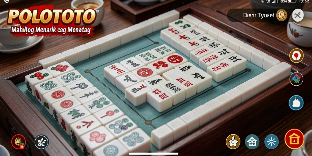 Screenshot POLOTOTO menunjukkan pengalaman gameplay Mahjong yang menakjubkan.