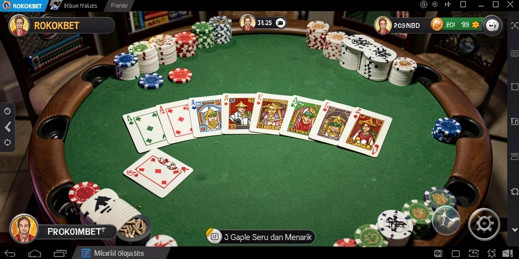 Tampilan gameplay menarik di ROKOKBET saat bermain Gaple.
