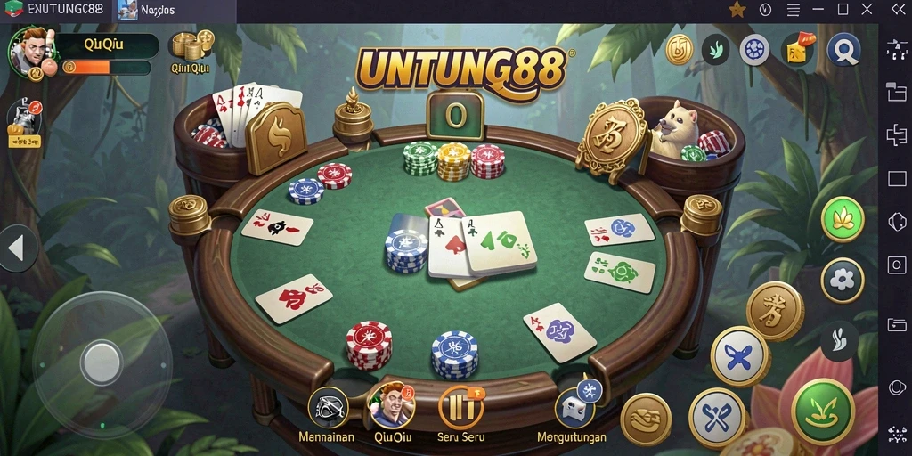 Tampilan utama gameplay QiuQiu yang seru di UNTUNG88.